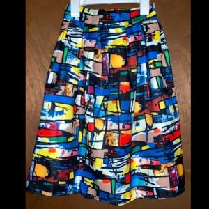 Knee length printed skirt